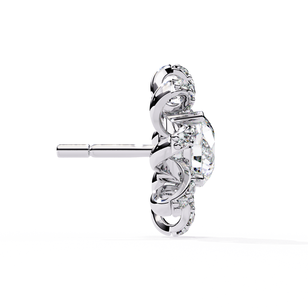 Exquisite CZ Diamond Flower Halo Stud Earrings in 925 Sterling Silver Jewelry By Azuni & Company