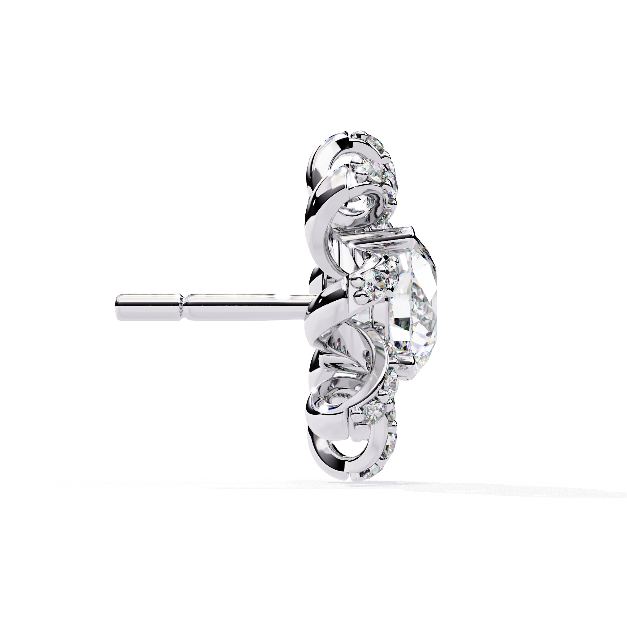 Exquisite CZ Diamond Flower Halo Stud Earrings in 925 Sterling Silver Jewelry By Azuni & Company