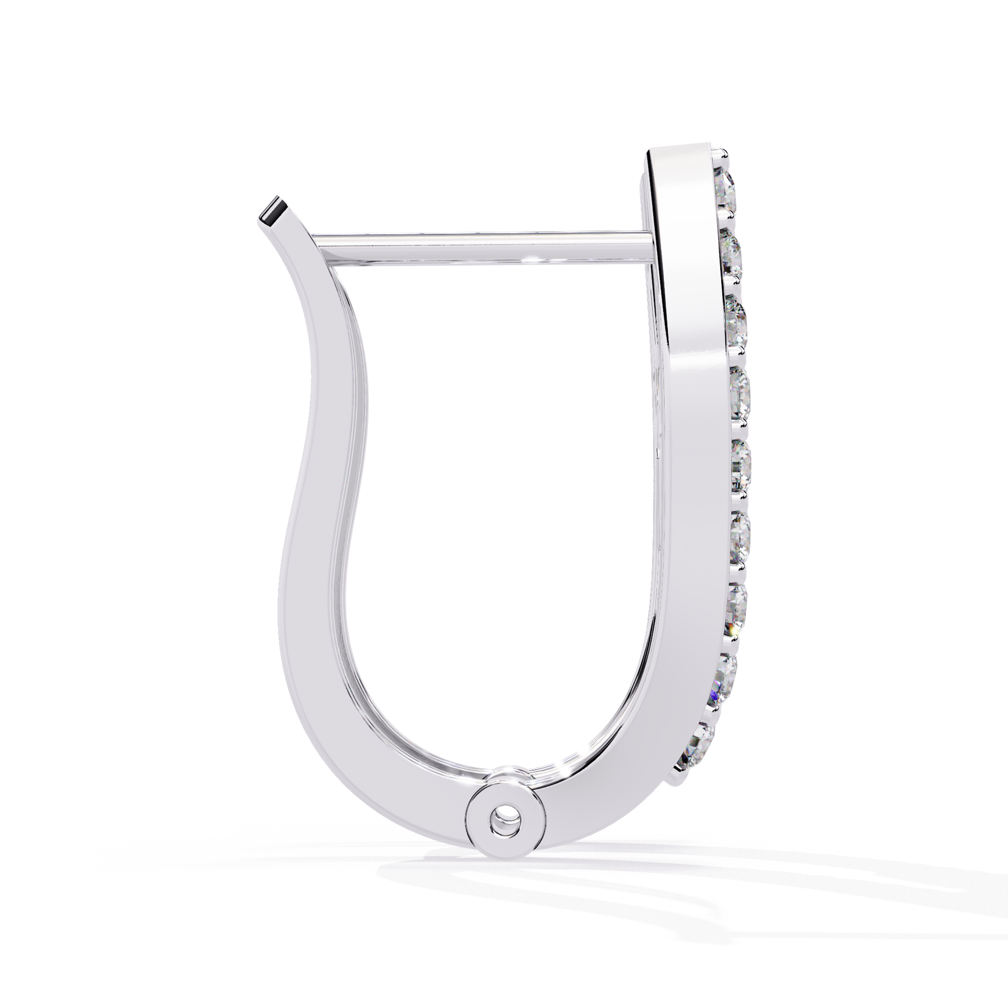 Asymmetrical Baguette CZ Pave Hoop Earrings in Sterling Silver Jewelry By Azuni & Company