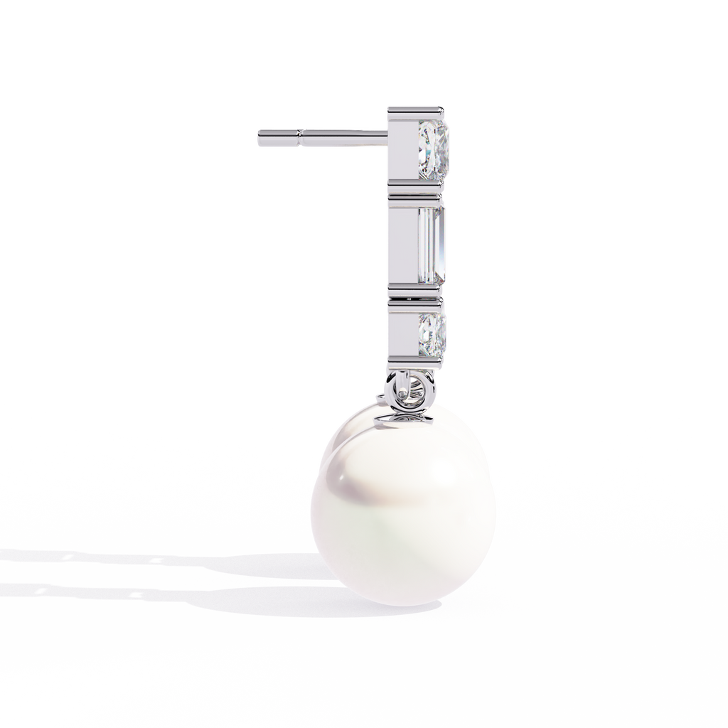 Timeless Elegance: Sterling Silver and CZ Pearl Drop Earrings Jewelry By Azuni & Company