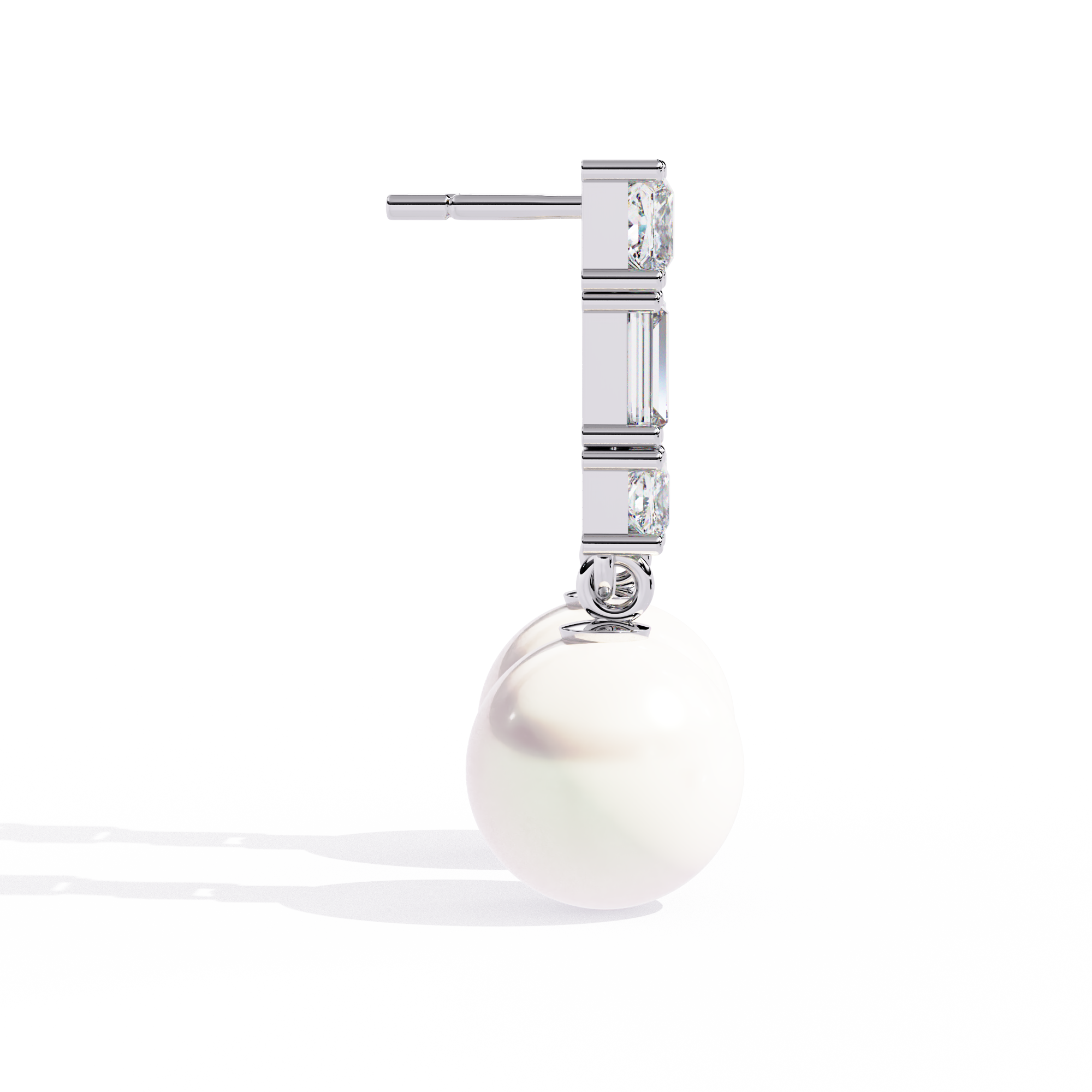 Timeless Elegance: Sterling Silver and CZ Pearl Drop Earrings Jewelry By Azuni & Company