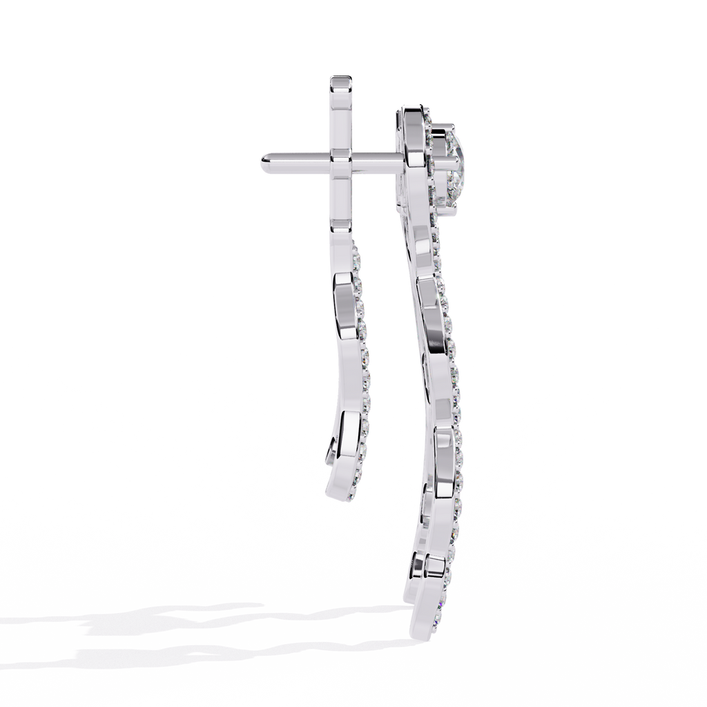 Cascading CZ Wave Drop Earrings - Sterling Silver Jewelry By Azuni & Company