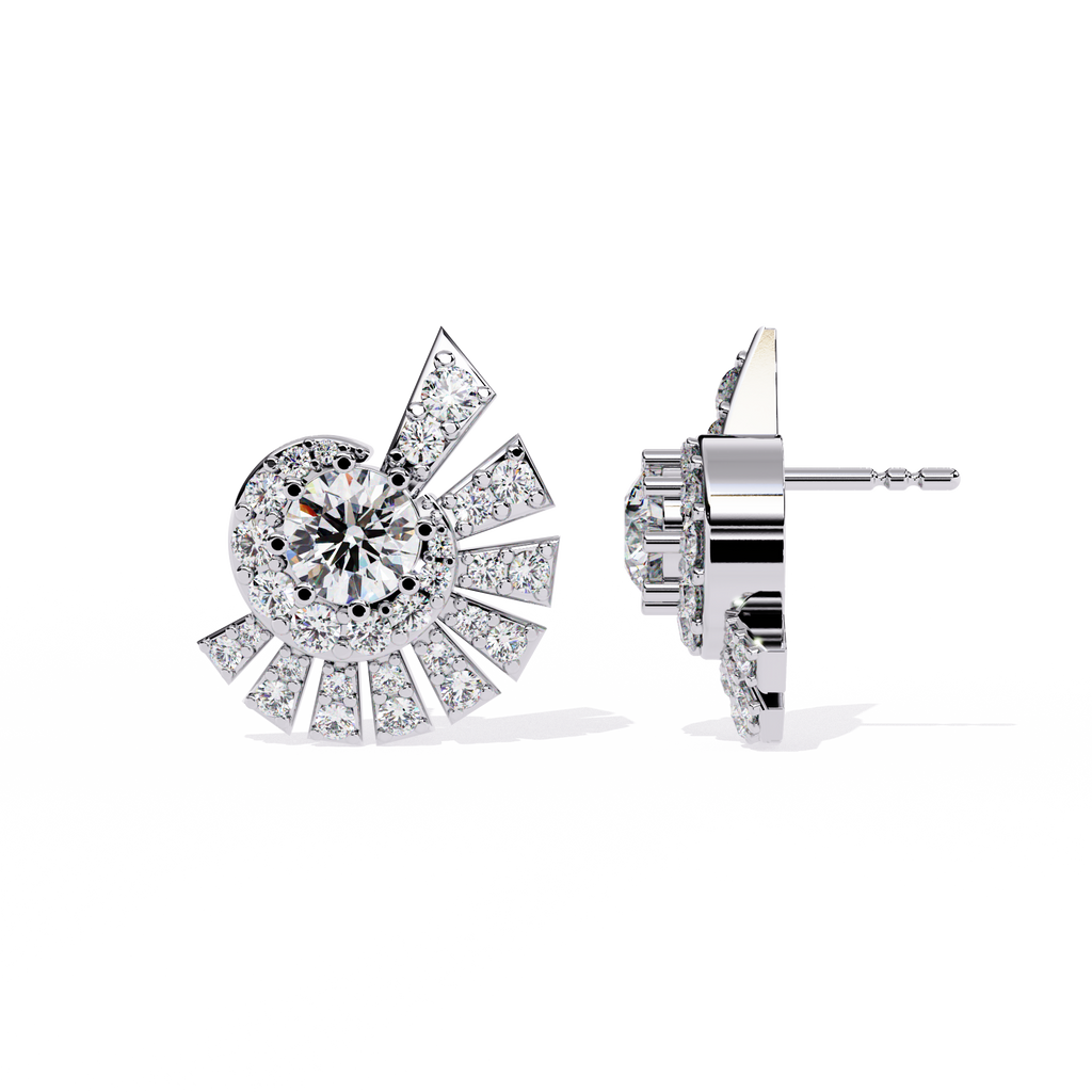 Dazzling Art Deco CZ Sterling Silver Stud Earrings Jewelry By Azuni & Company