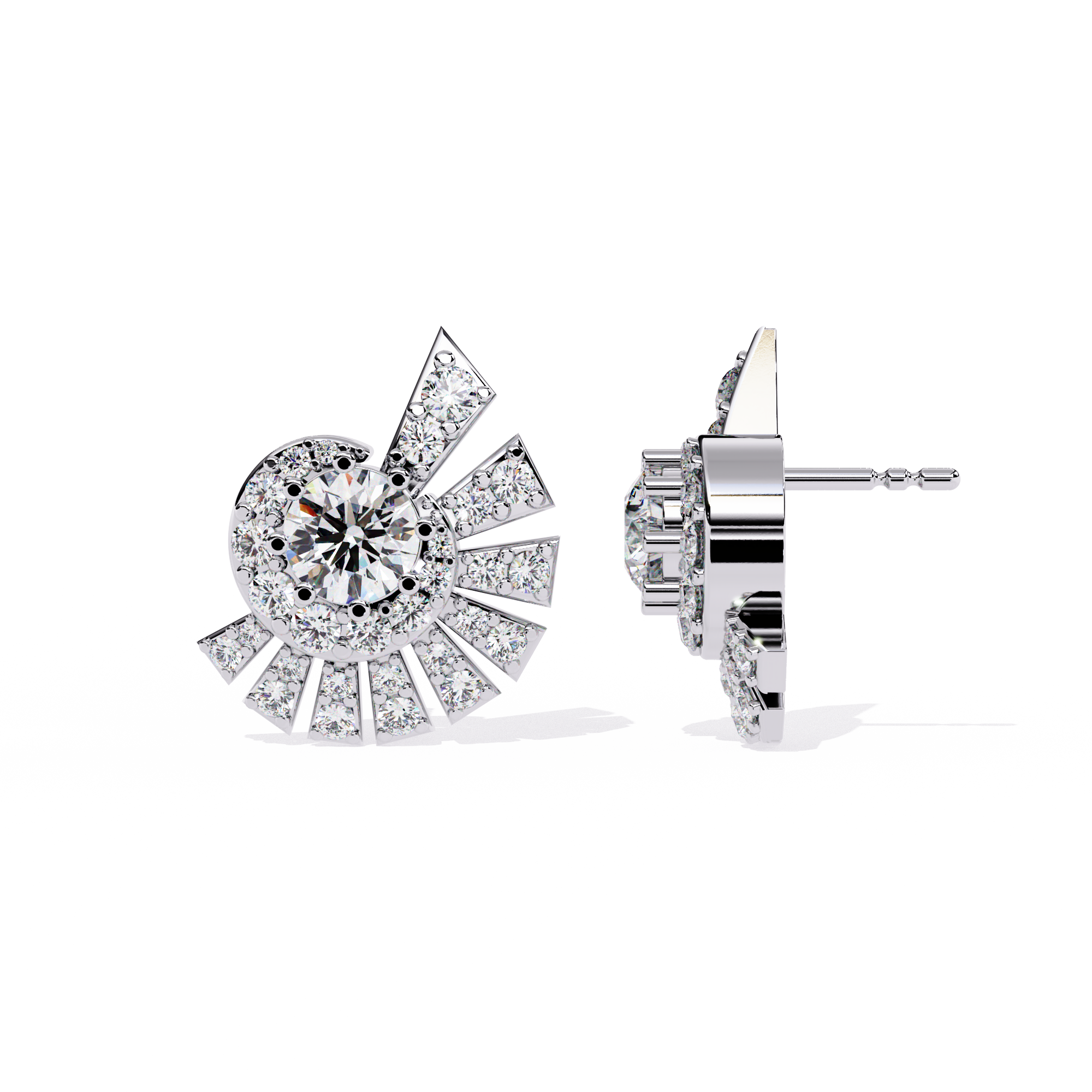 Dazzling Art Deco CZ Sterling Silver Stud Earrings Jewelry By Azuni & Company