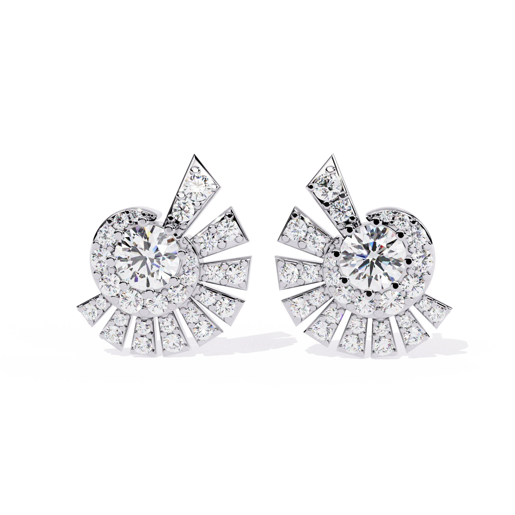 Dazzling Art Deco CZ Sterling Silver Stud Earrings Jewelry By Azuni & Company