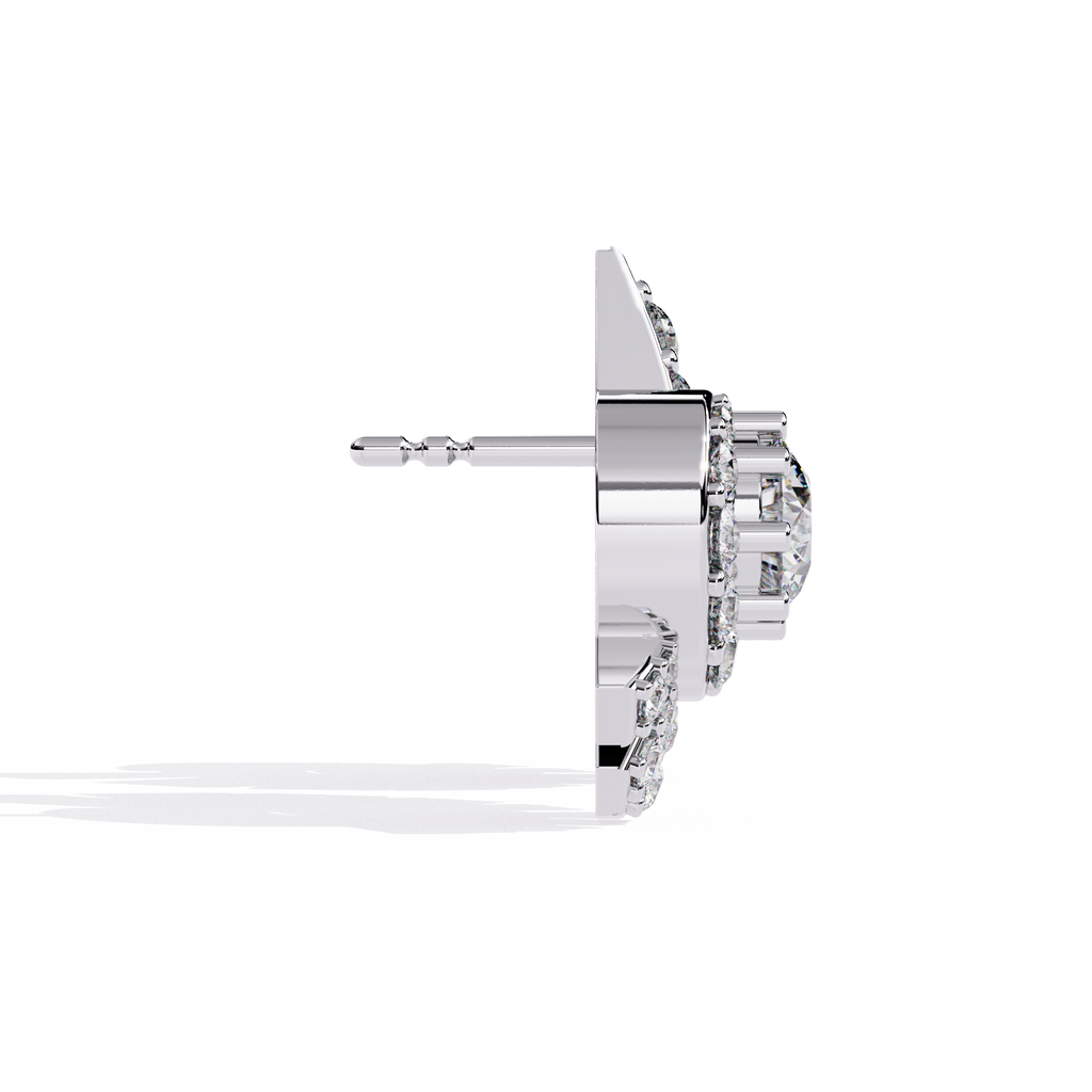 Dazzling Art Deco CZ Sterling Silver Stud Earrings Jewelry By Azuni & Company