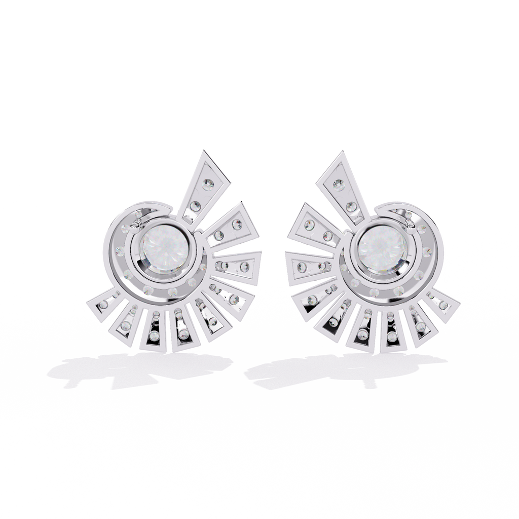 Dazzling Art Deco CZ Sterling Silver Stud Earrings Jewelry By Azuni & Company