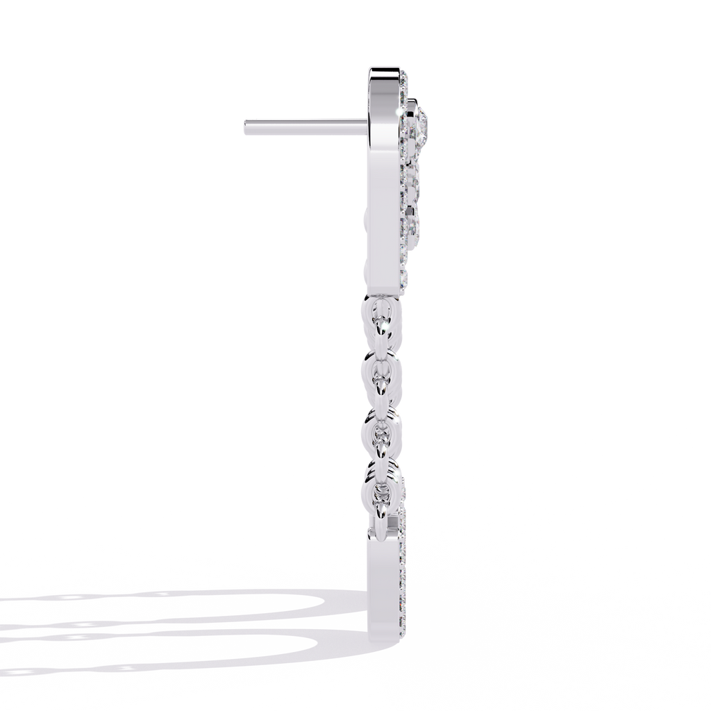 Dazzling CZ and Sterling Silver Chain Drop Earrings Jewelry By Azuni & Company