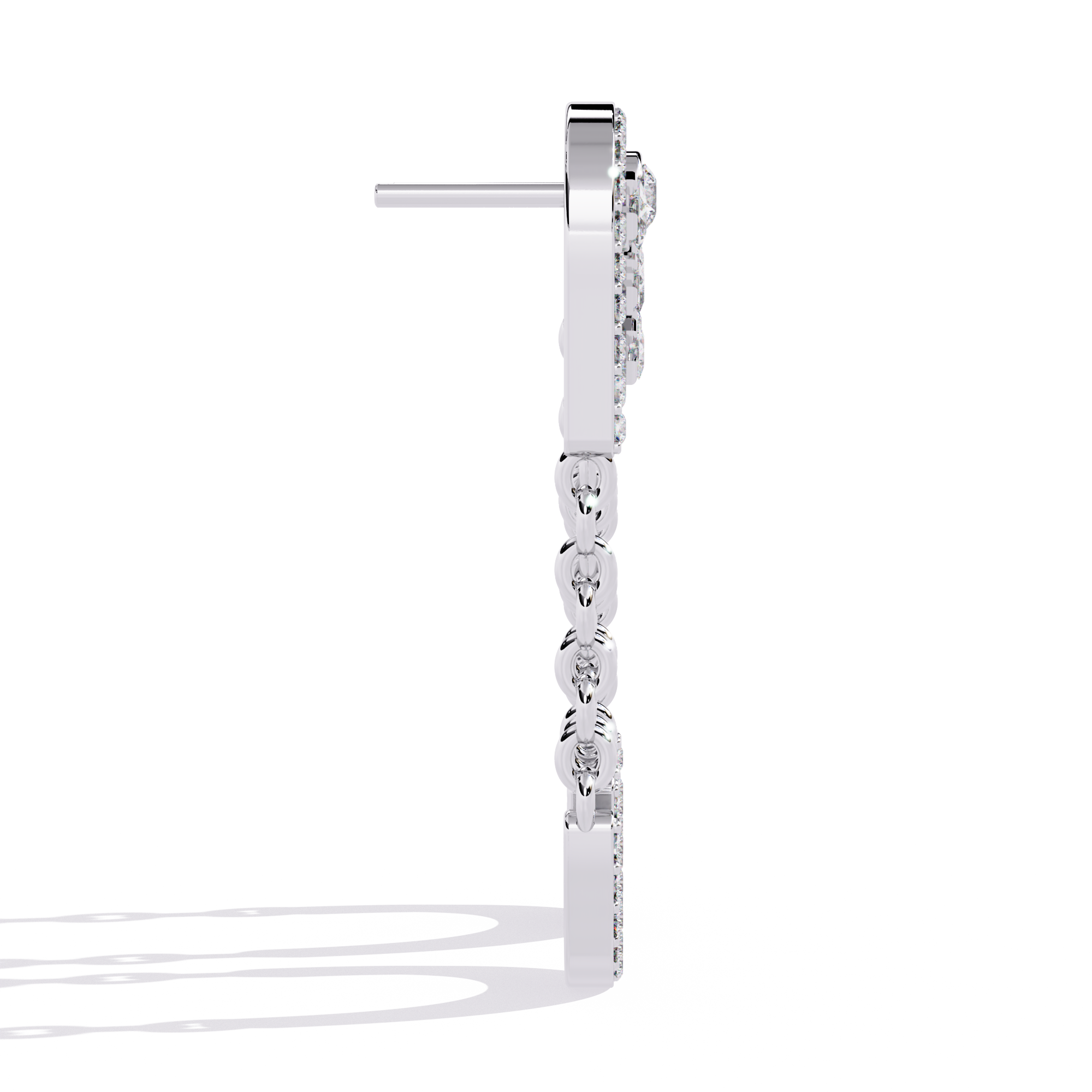 Dazzling CZ and Sterling Silver Chain Drop Earrings Jewelry By Azuni & Company