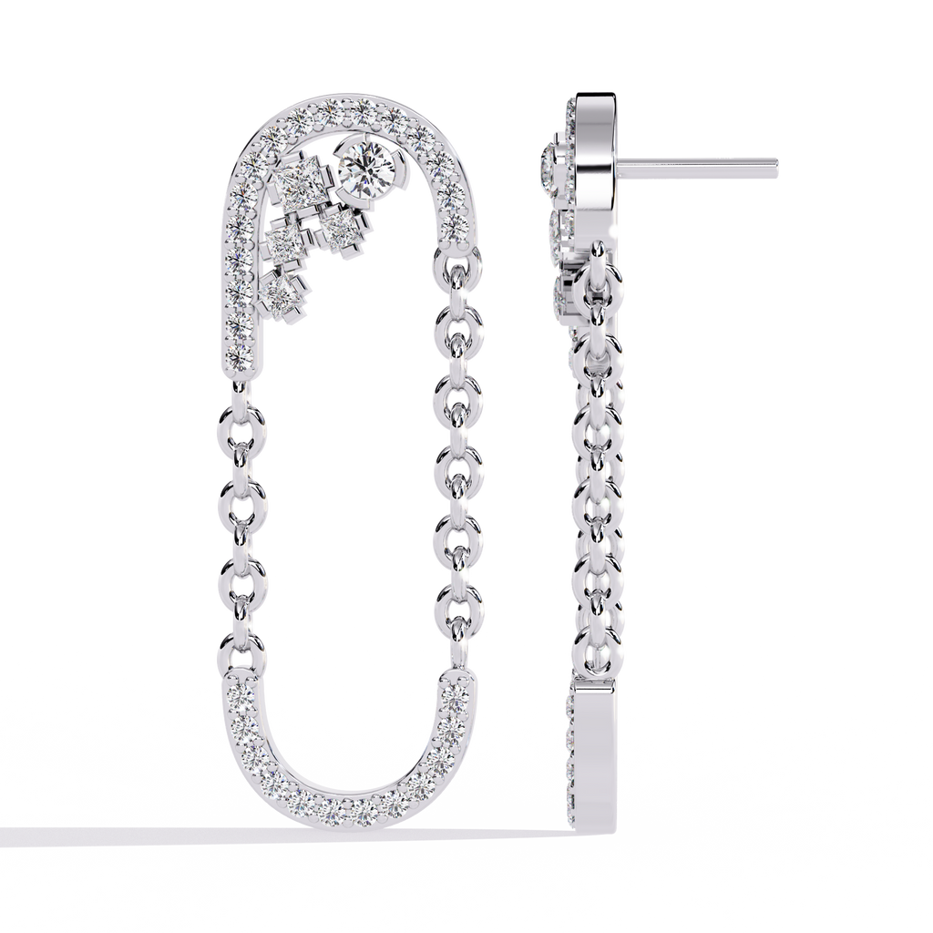 Dazzling CZ and Sterling Silver Chain Drop Earrings Jewelry By Azuni & Company