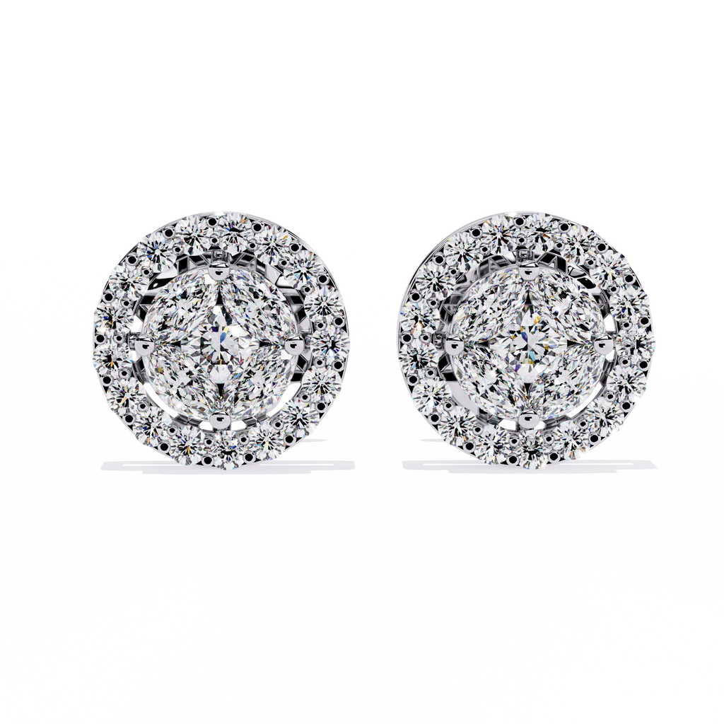Sparkle with Confidence: CZ Halo Stud Earrings in 925 Sterling Silver Jewelry By Azuni & Company
