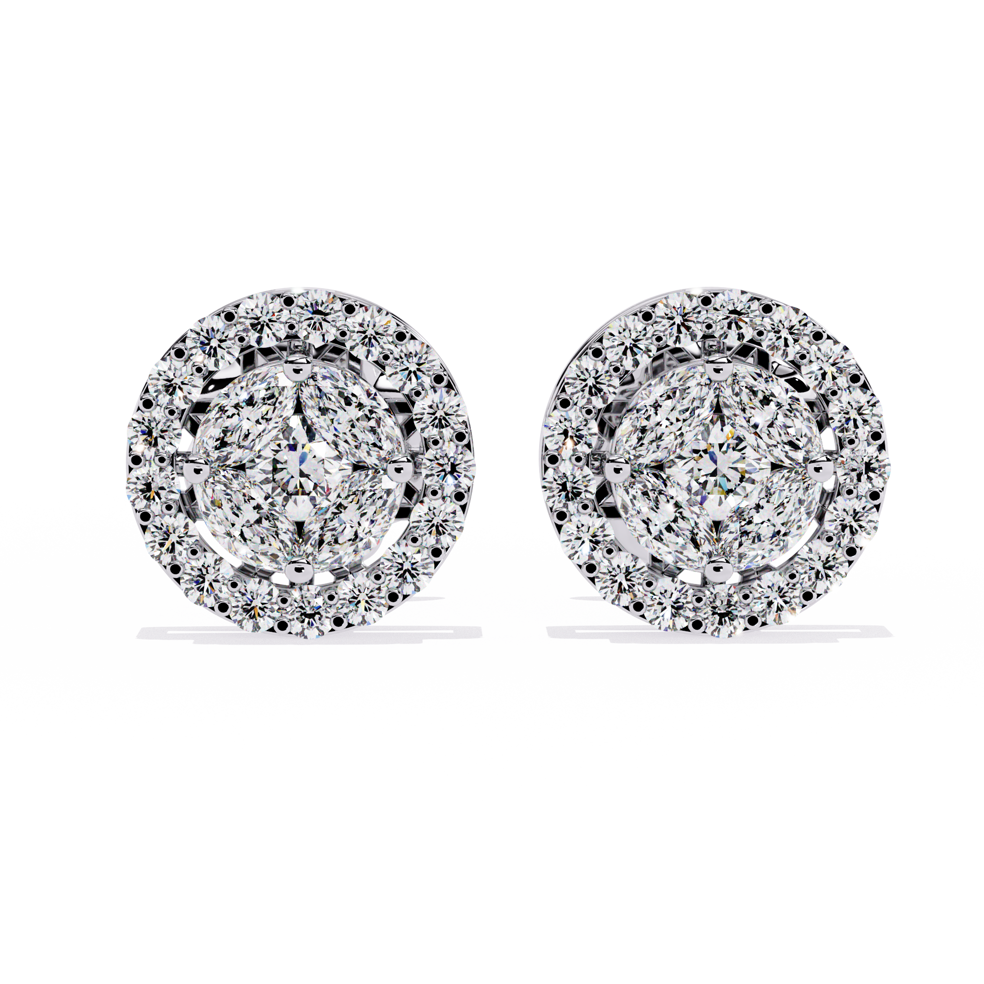 Sparkle with Confidence: CZ Halo Stud Earrings in 925 Sterling Silver Jewelry By Azuni & Company