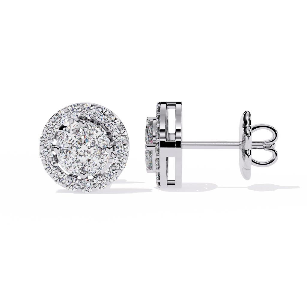 Sparkle with Confidence: CZ Halo Stud Earrings in 925 Sterling Silver Jewelry By Azuni & Company