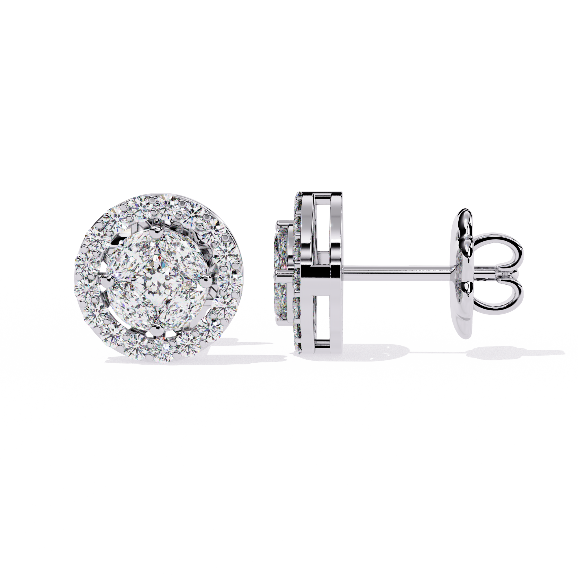 Sparkle with Confidence: CZ Halo Stud Earrings in 925 Sterling Silver Jewelry By Azuni & Company