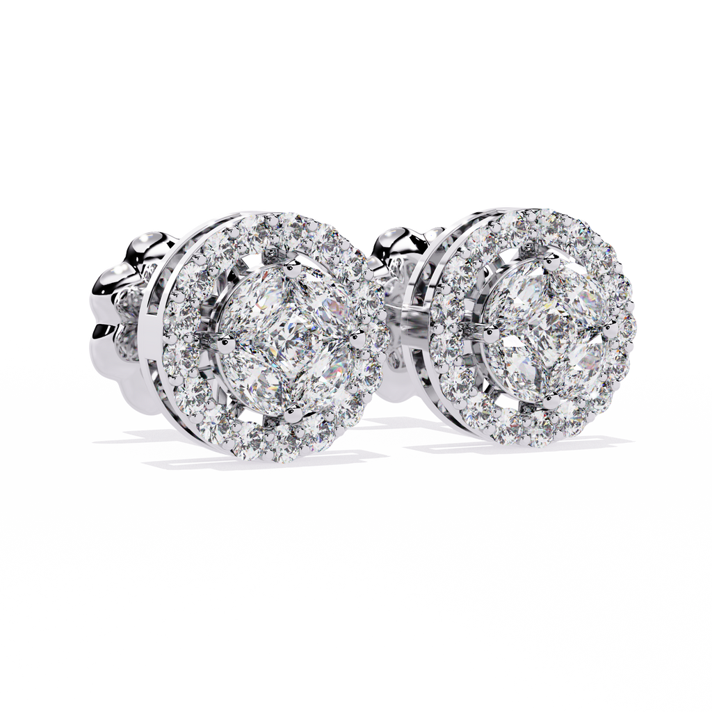 Sparkle with Confidence: CZ Halo Stud Earrings in 925 Sterling Silver Jewelry By Azuni & Company