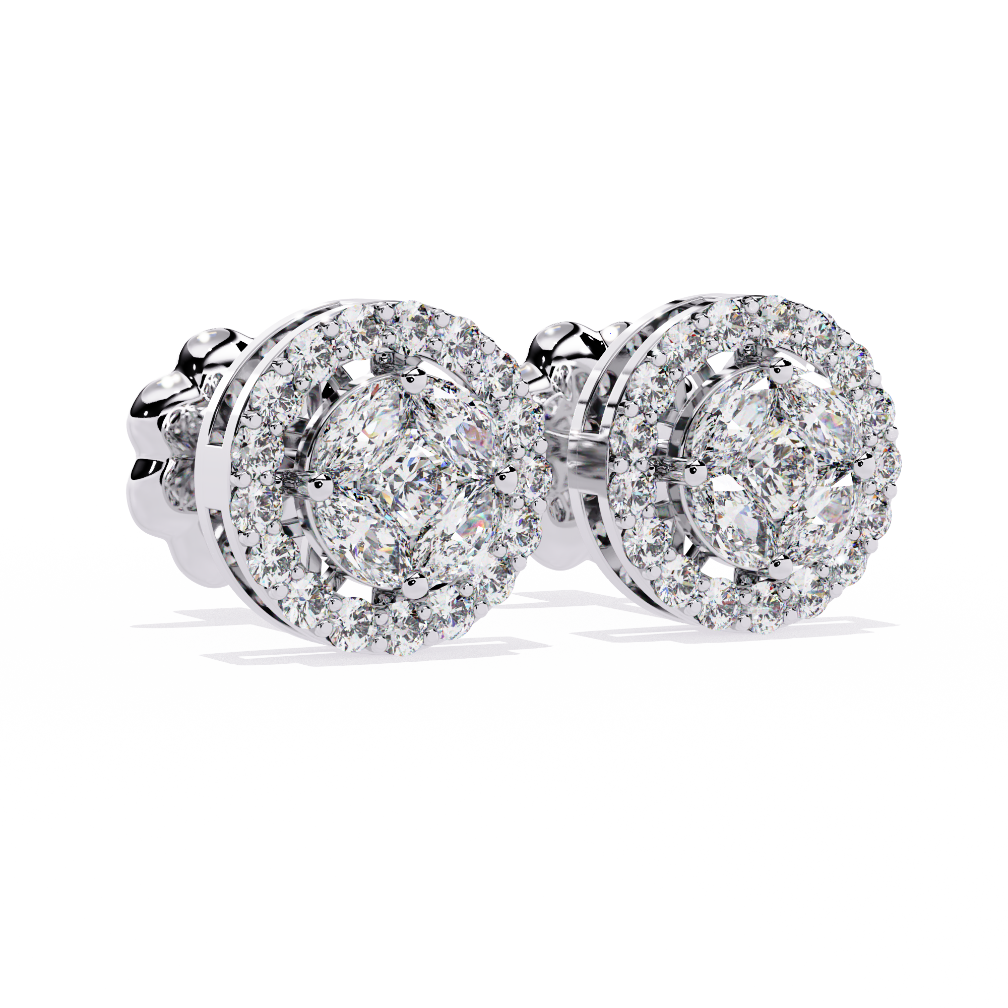 Sparkle with Confidence: CZ Halo Stud Earrings in 925 Sterling Silver Jewelry By Azuni & Company