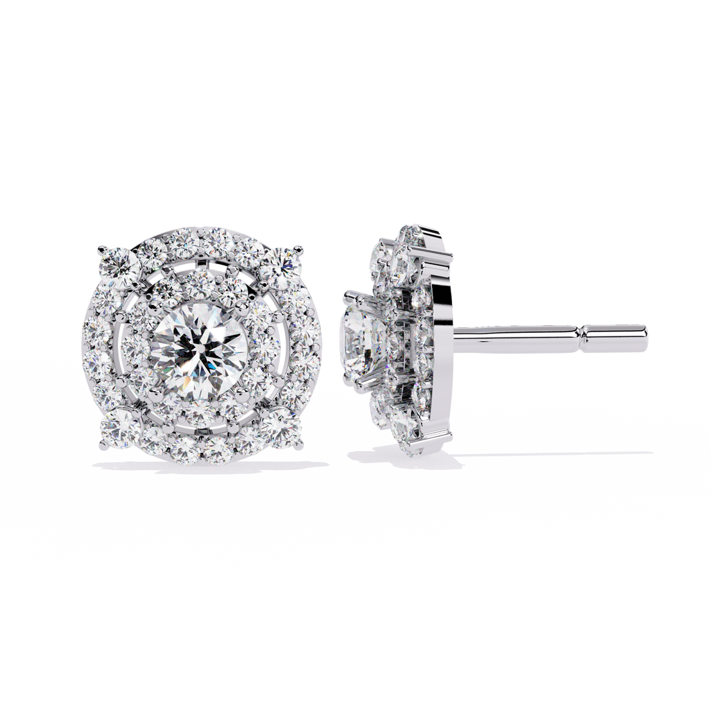Exquisite CZ Diamond Cluster Stud Earrings in 925 Sterling Silver Jewelry By Azuni & Company