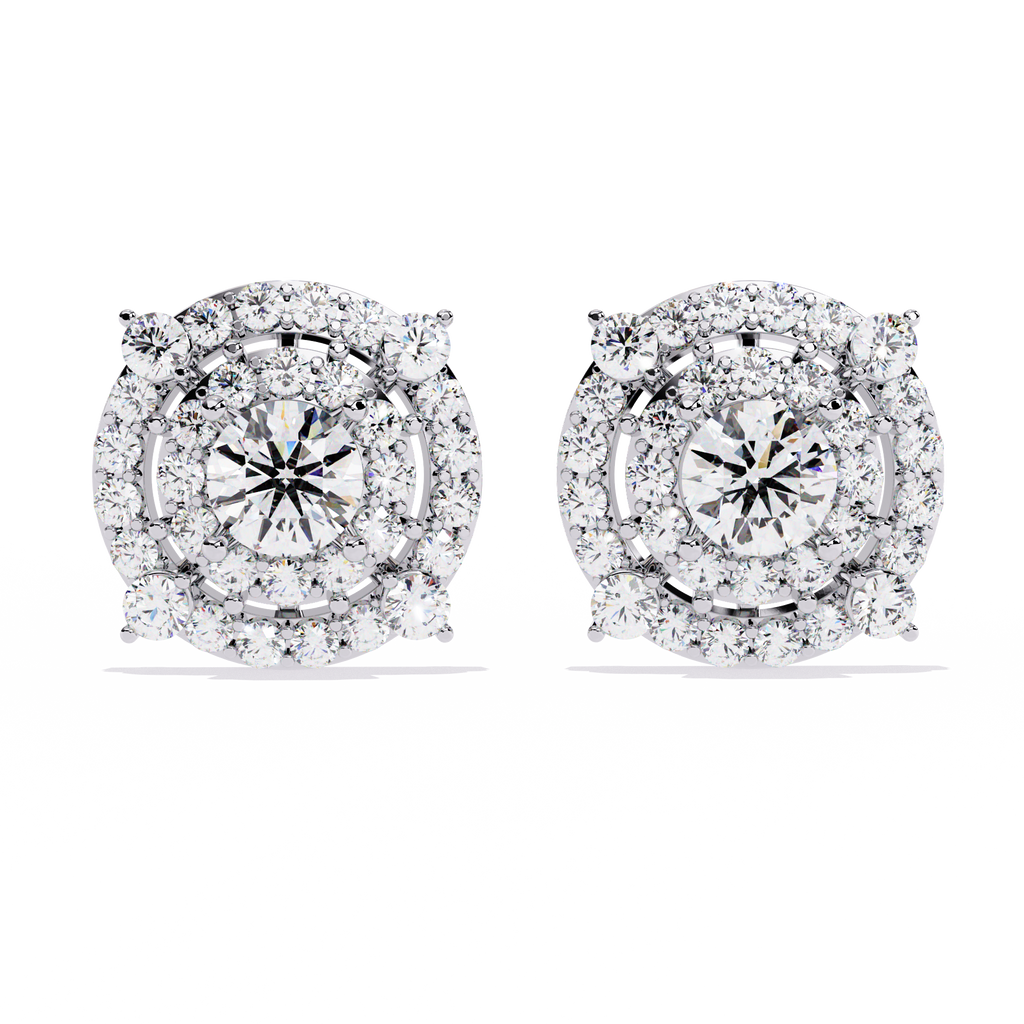 Exquisite CZ Diamond Cluster Stud Earrings in 925 Sterling Silver Jewelry By Azuni & Company