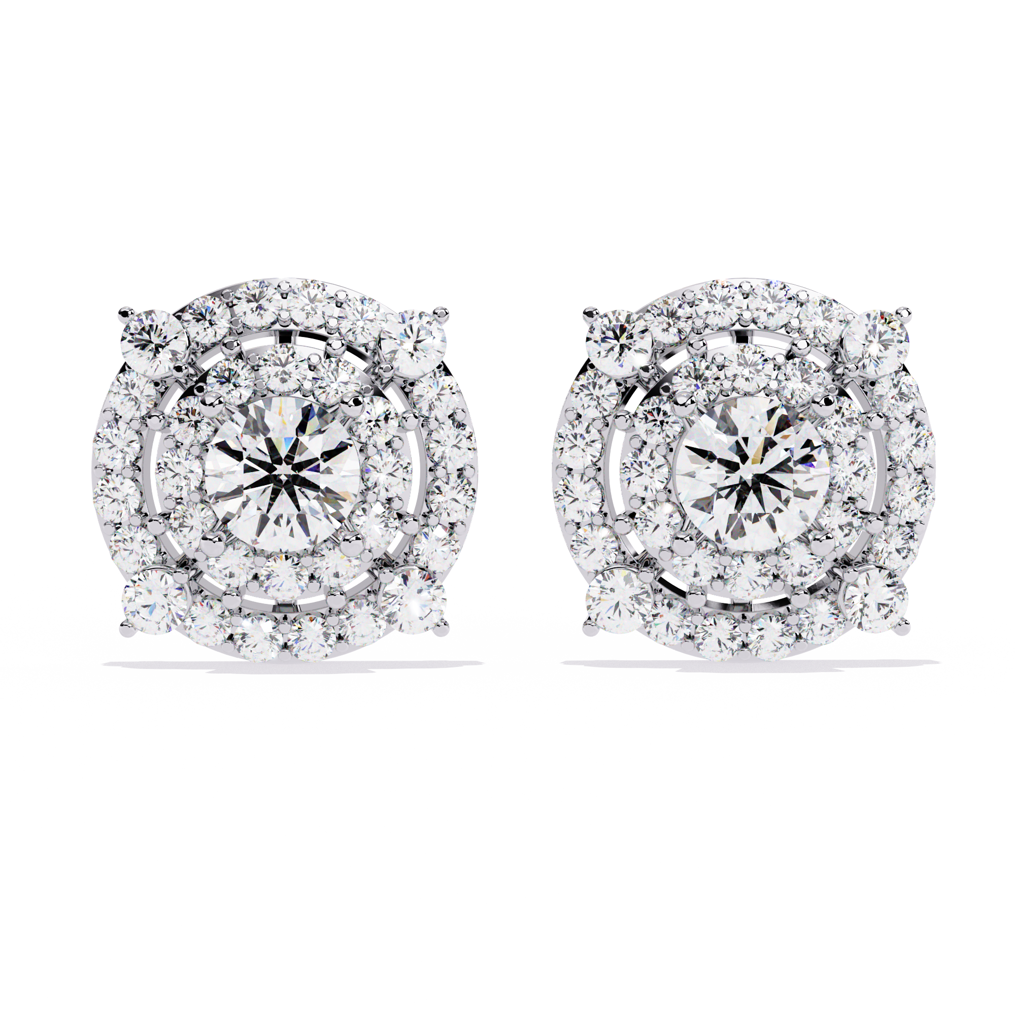 Exquisite CZ Diamond Cluster Stud Earrings in 925 Sterling Silver Jewelry By Azuni & Company