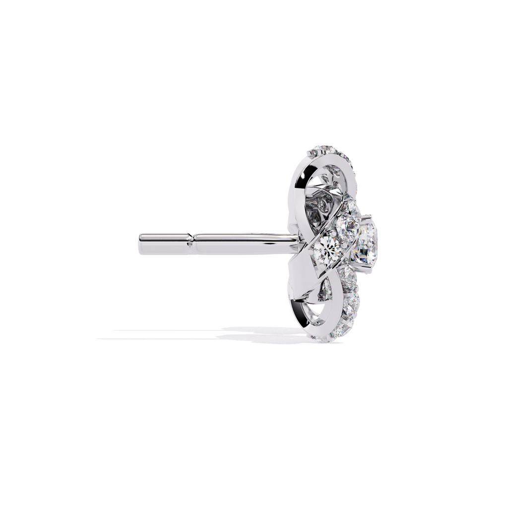 Exquisite Knot Design Sterling Silver & CZ Stud Earrings Jewelry By Azuni & Company