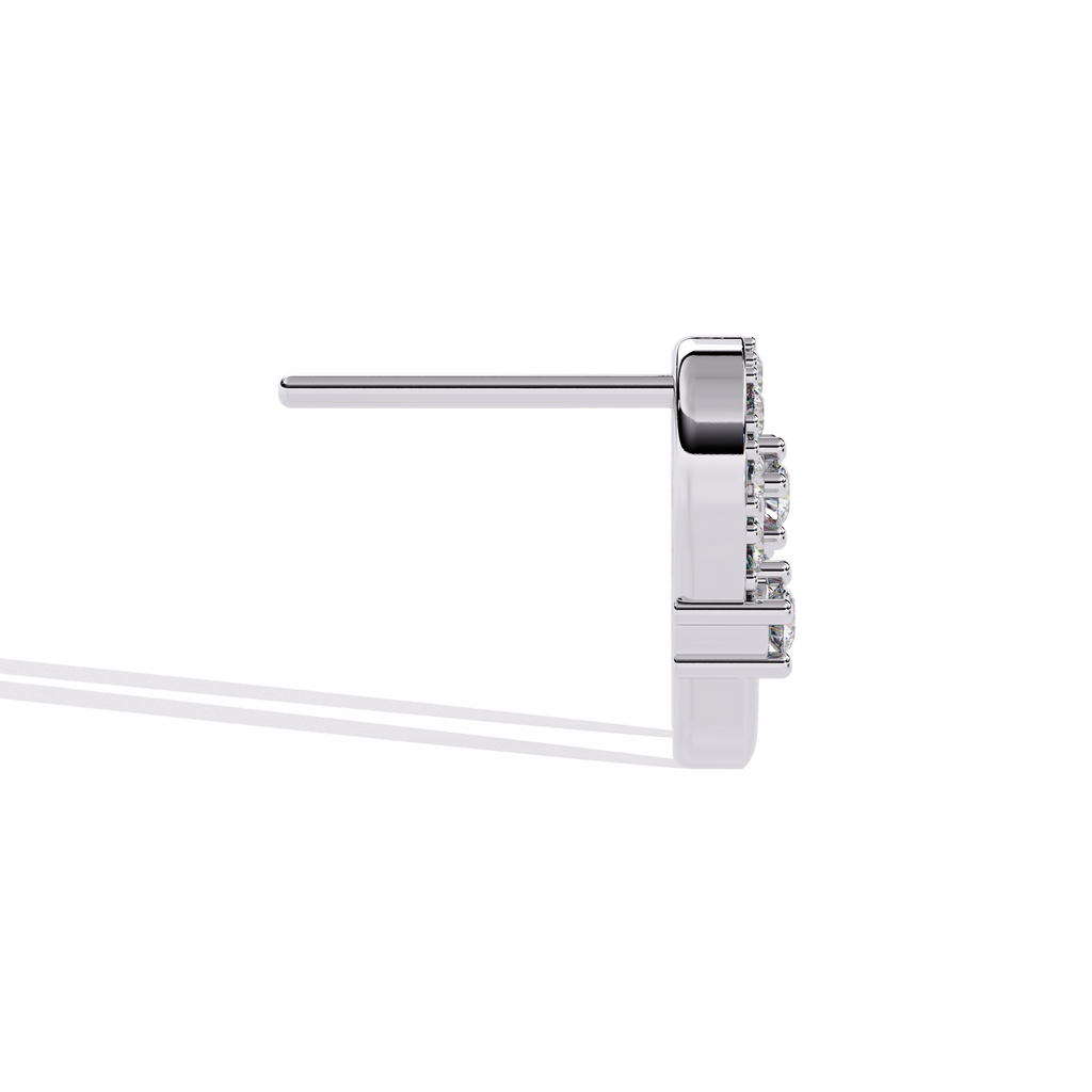 Dazzling CZ Pave Link Stud Earrings in 925 Sterling Silver Jewelry By Azuni & Company