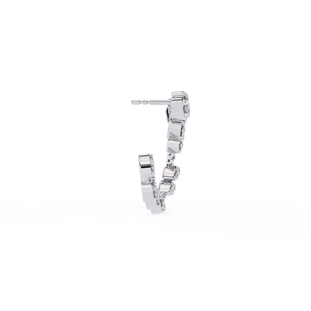 Dazzling Marquise CZ & Sterling Silver Open Hoop Earrings Jewelry By Azuni & Company