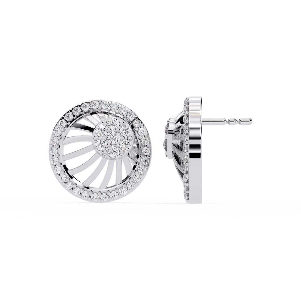 Sparkling Halo CZ Stud Earrings in 925 Sterling Silver Jewelry By Azuni & Company