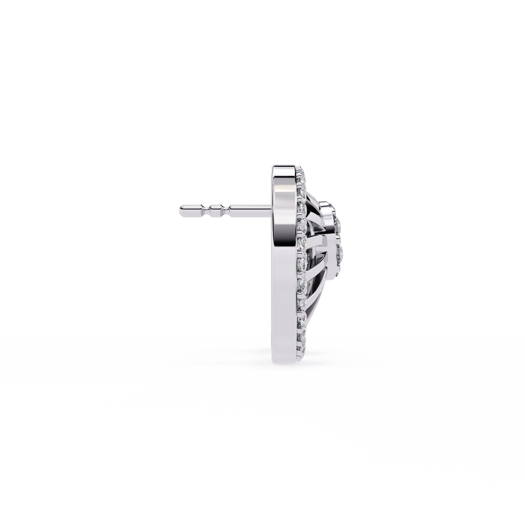 Sparkling Halo CZ Stud Earrings in 925 Sterling Silver Jewelry By Azuni & Company