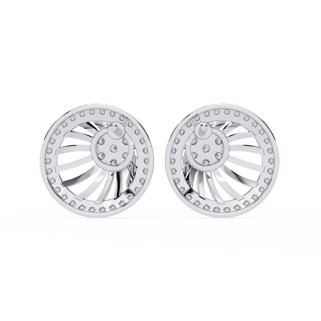 Sparkling Halo CZ Stud Earrings in 925 Sterling Silver Jewelry By Azuni & Company