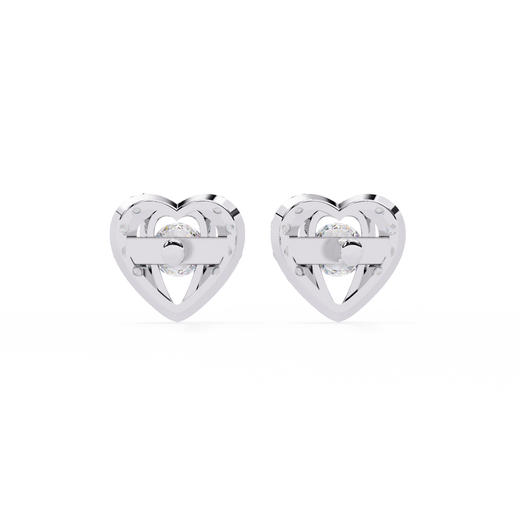 Dazzling Heart CZ Stud Earrings in 925 Sterling Silver | Love-Knot Diamond-Look Studs Jewelry Azuni & Company