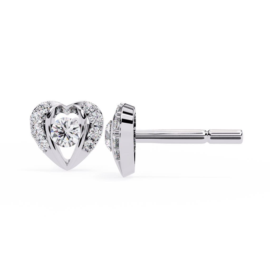 Dazzling Heart CZ Stud Earrings in 925 Sterling Silver | Love-Knot Diamond-Look Studs Jewelry Azuni & Company