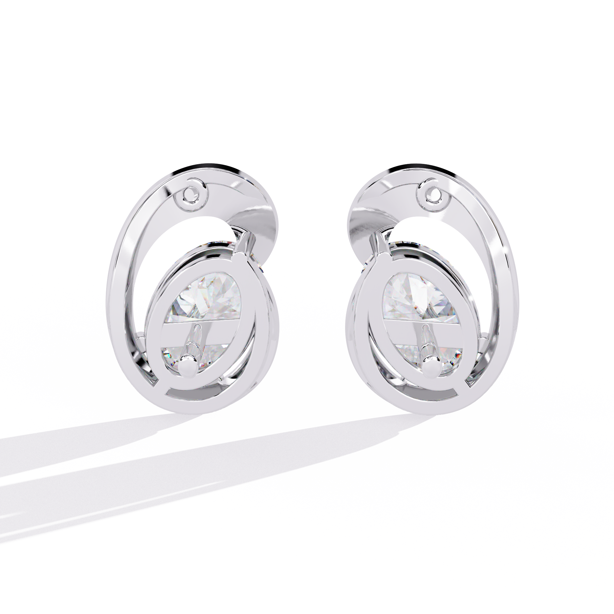 Elegant Oval-Cut CZ and Sterling Silver Stud Earrings Jewelry By Azuni & Company