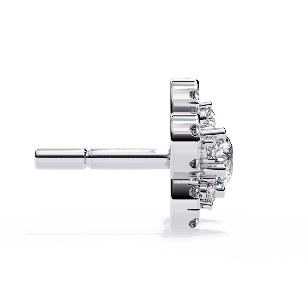 Exquisite Floral Diamond Cluster Stud Earrings Jewelry By Azuni & Company