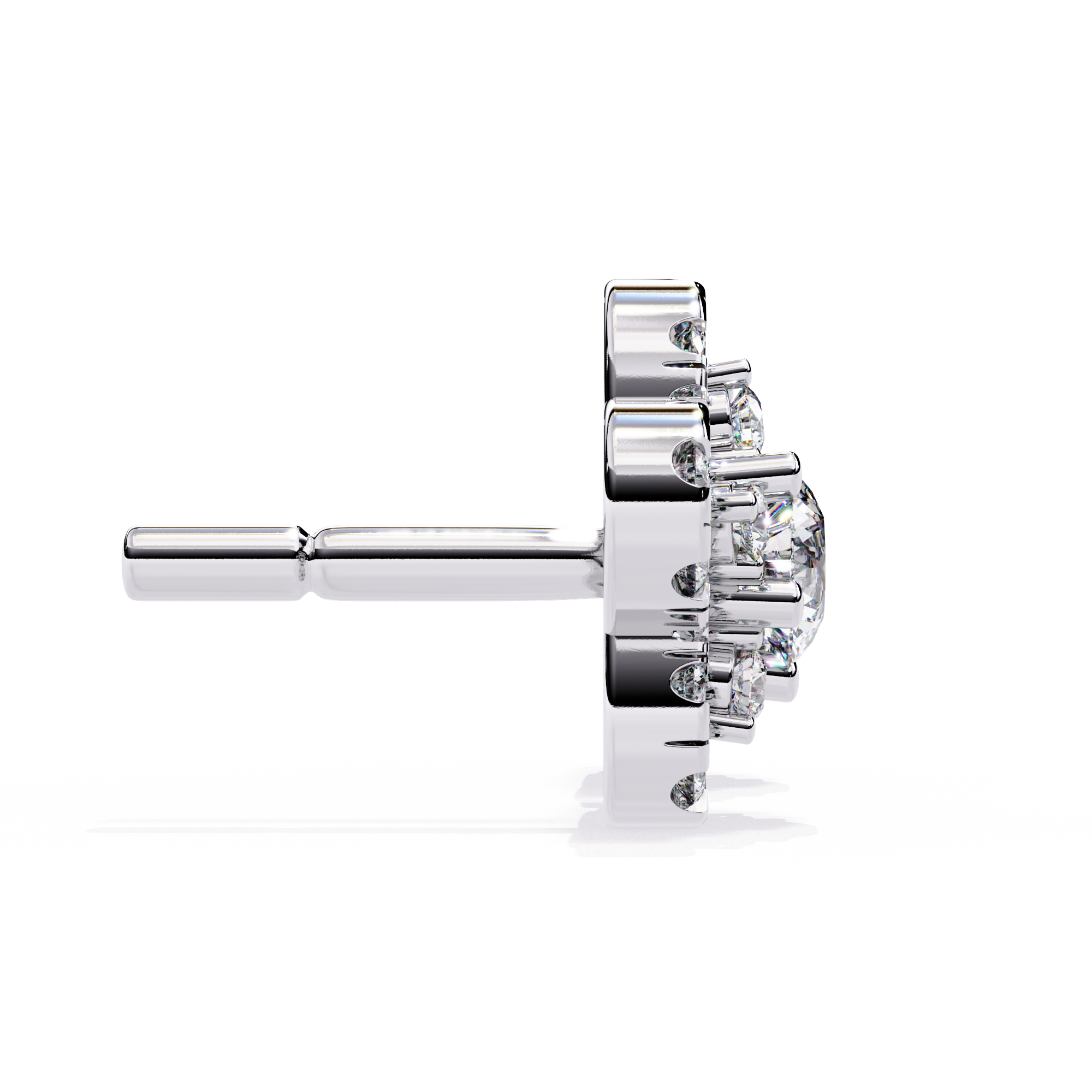 Exquisite Floral Diamond Cluster Stud Earrings Jewelry By Azuni & Company