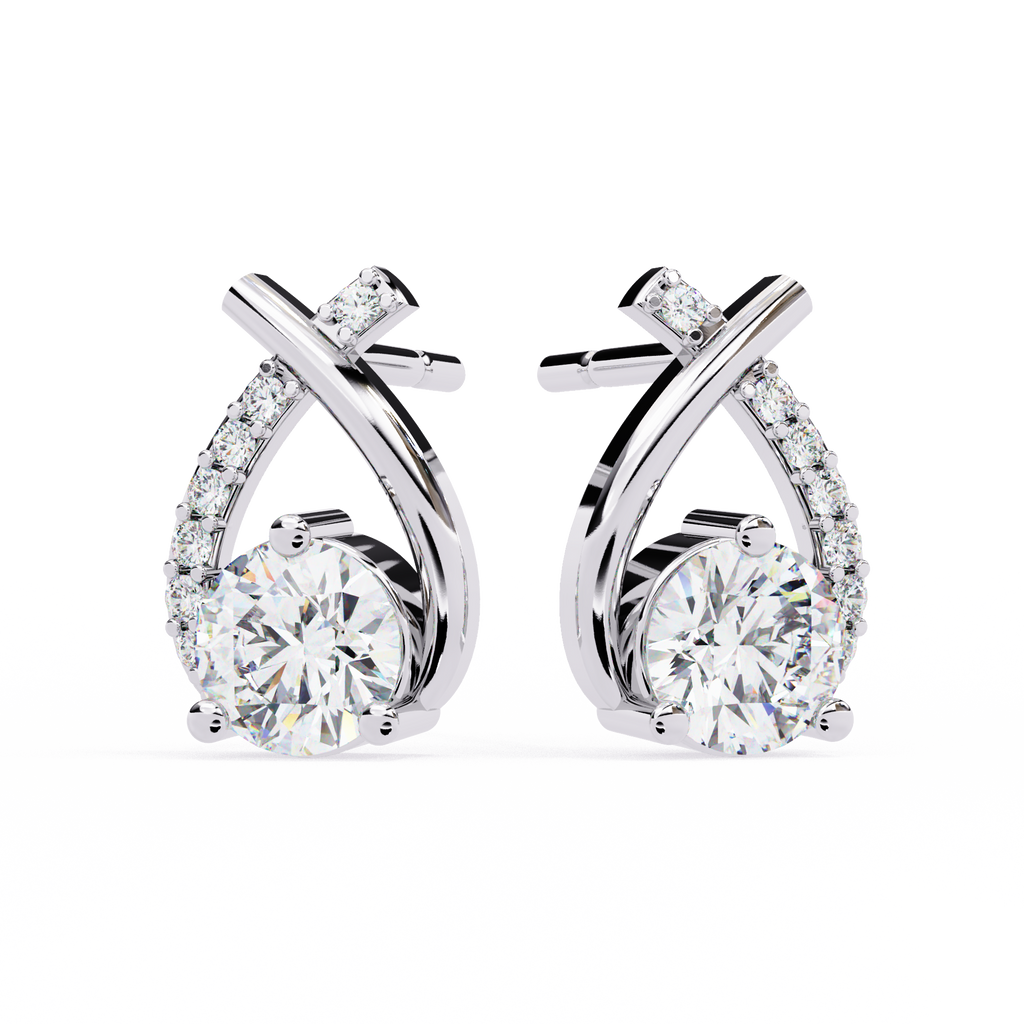 Sparkle with Elegance: CZ and Sterling Silver Drop Earrings Jewelry By Azuni & Company