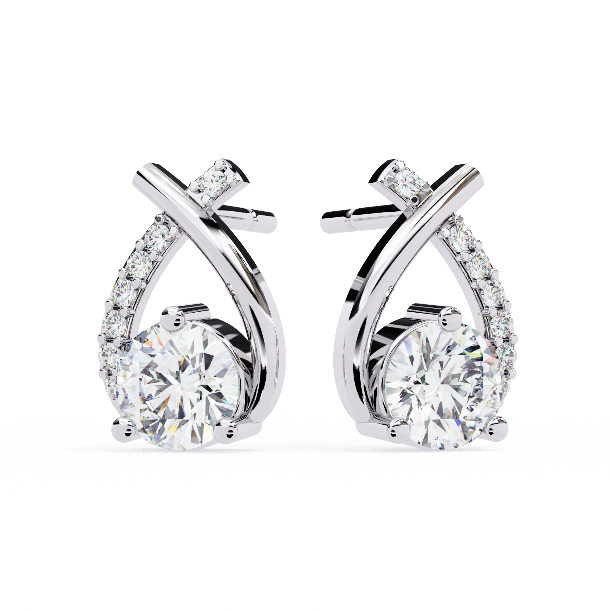Sparkle with Elegance: CZ and Sterling Silver Drop Earrings Jewelry By Azuni & Company