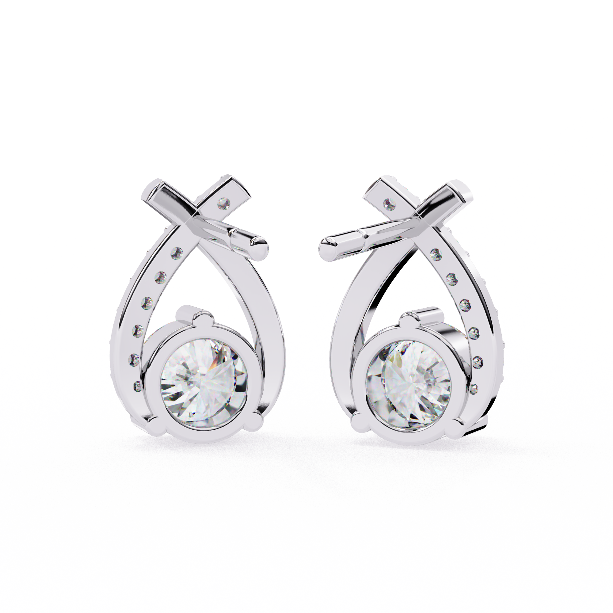 Sparkle with Elegance: CZ and Sterling Silver Drop Earrings Jewelry By Azuni & Company