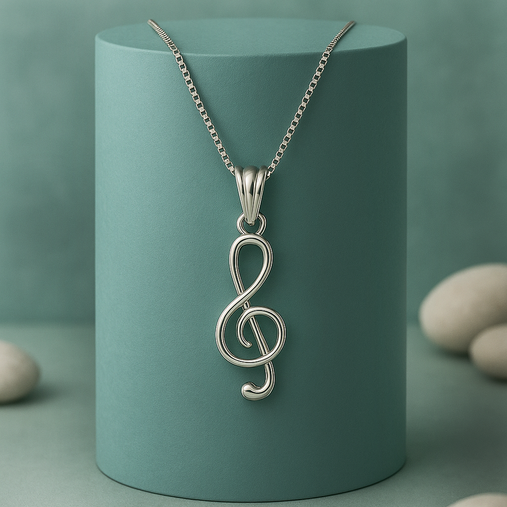 Eterna 925 Sterling Silver Treble Clef Pendant