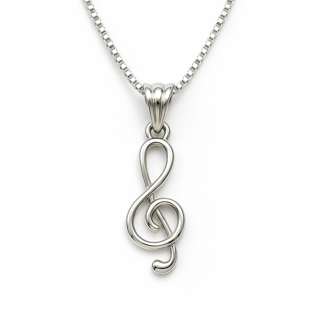 Eterna 925 Sterling Silver Treble Clef Pendant