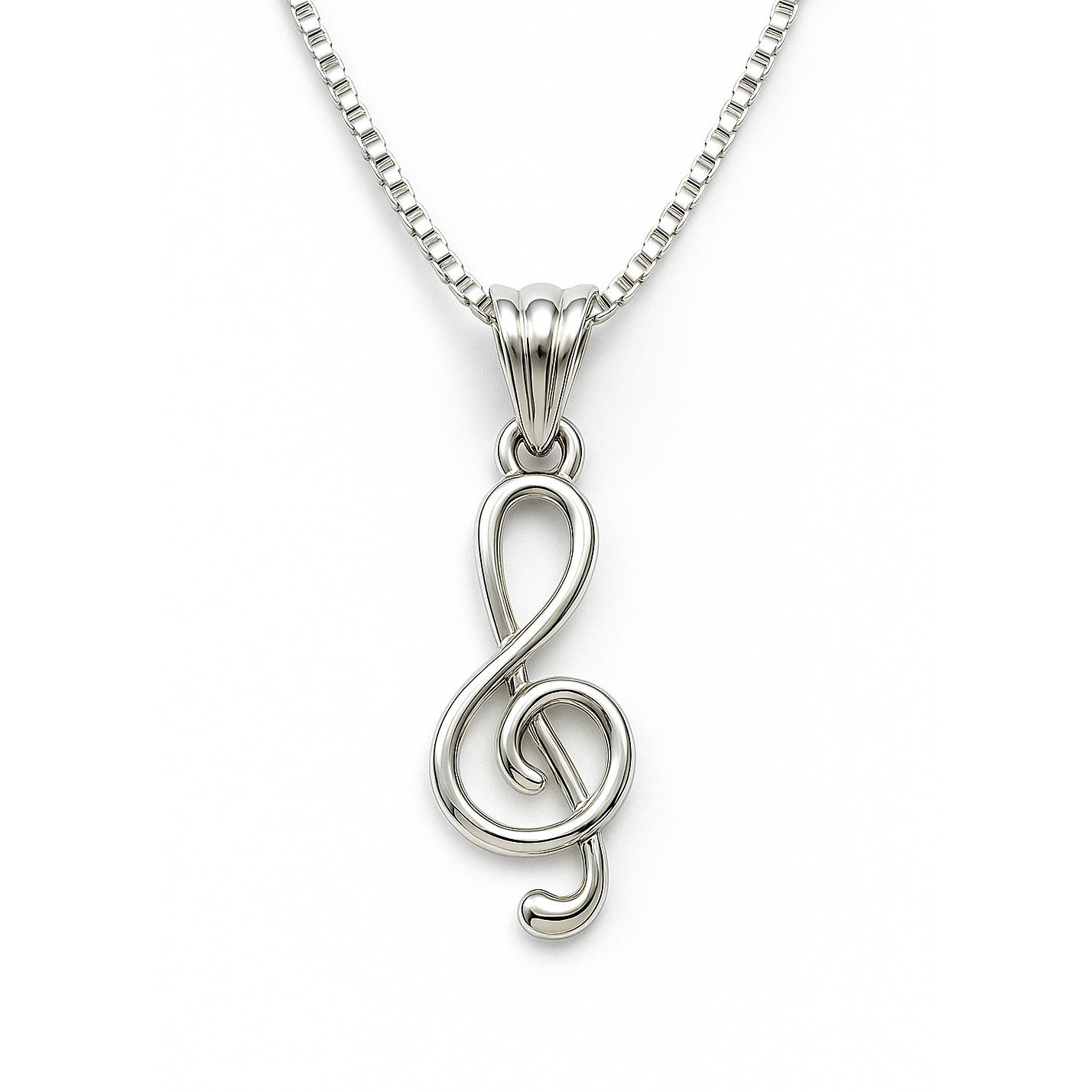 Eterna 925 Sterling Silver Treble Clef Pendant