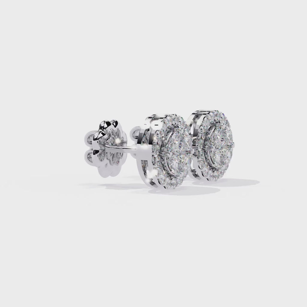 Sparkle with Confidence: CZ Halo Stud Earrings in 925 Sterling Silver Jewelry By Azuni & Company