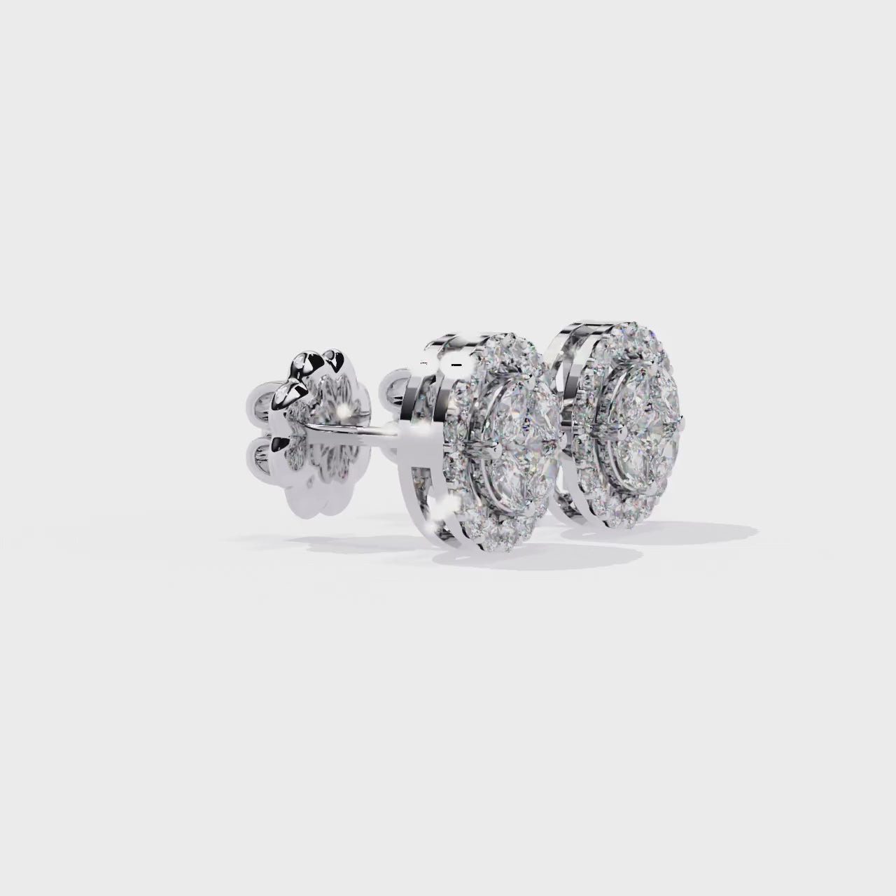 Sparkle with Confidence: CZ Halo Stud Earrings in 925 Sterling Silver Jewelry By Azuni & Company