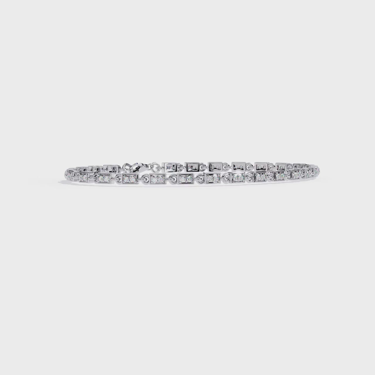 Alluring Art Deco Style CZ and Sterling Silver Tennis Bracelet Jewelry By Azuni & Company