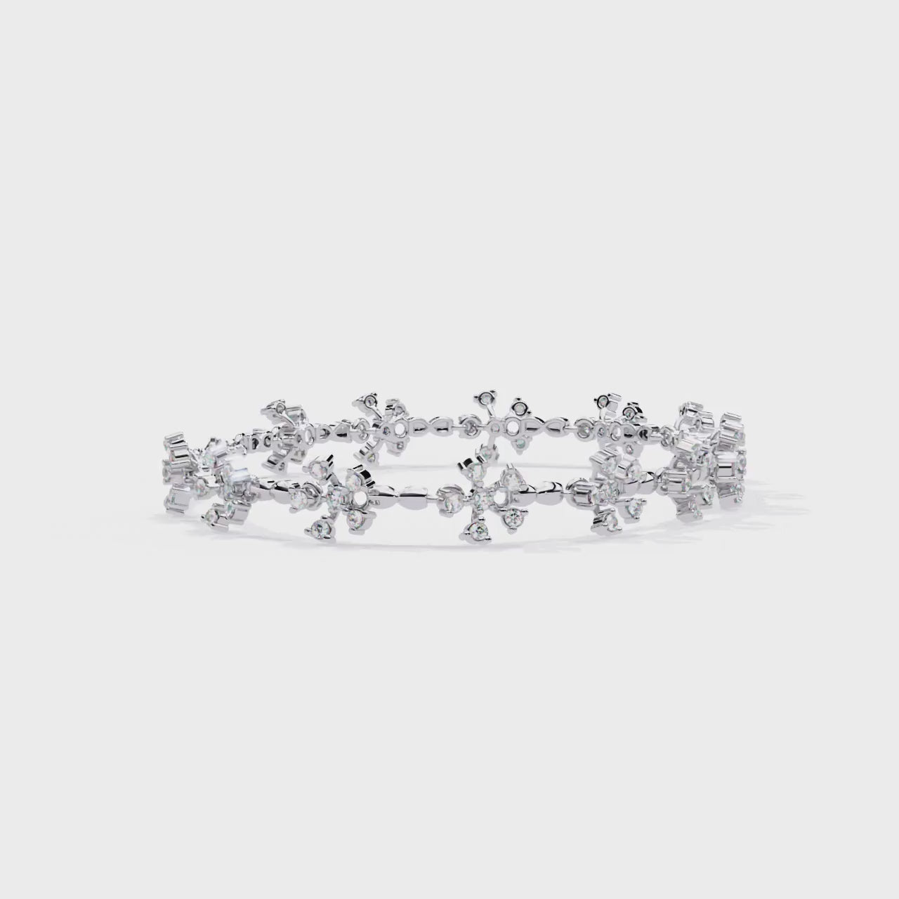 Sparkling Snowflake CZ Tennis Bracelet in 925 Sterling Silver Jewelry By Azuni & Company