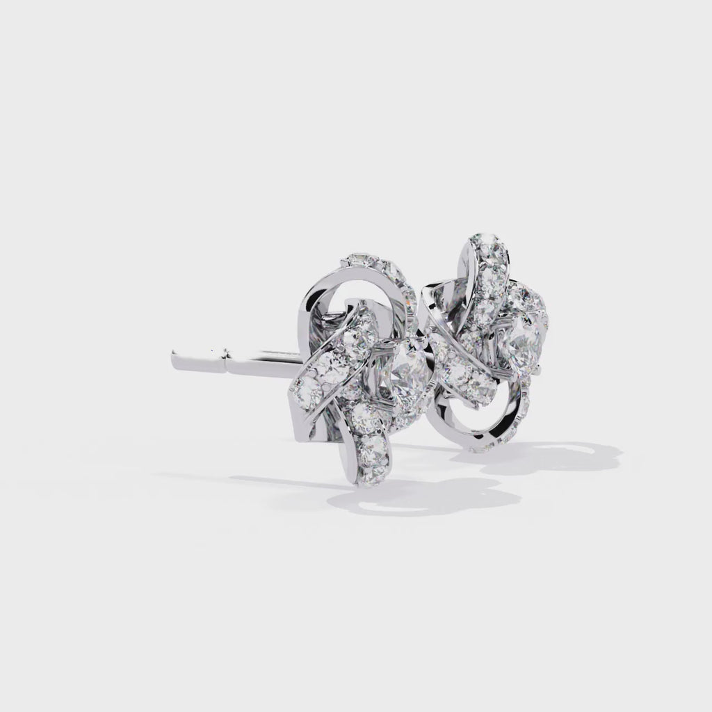 Exquisite CZ Diamond Flower Halo Stud Earrings in 925 Sterling Silver Jewelry By Azuni & Company