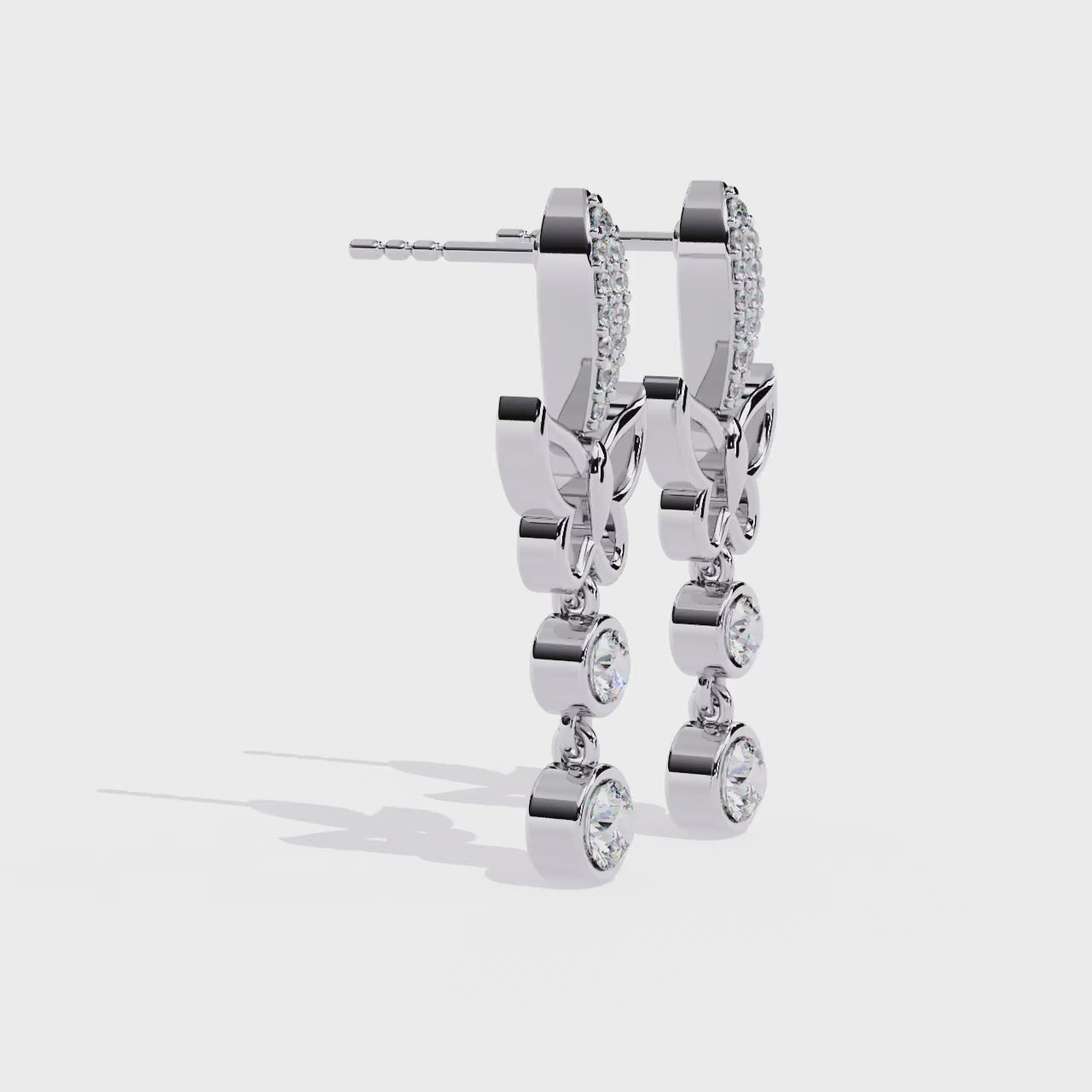 Dazzling Sterling Silver Butterfly Drop Earrings with CZ Jewelry By Azuni & Company