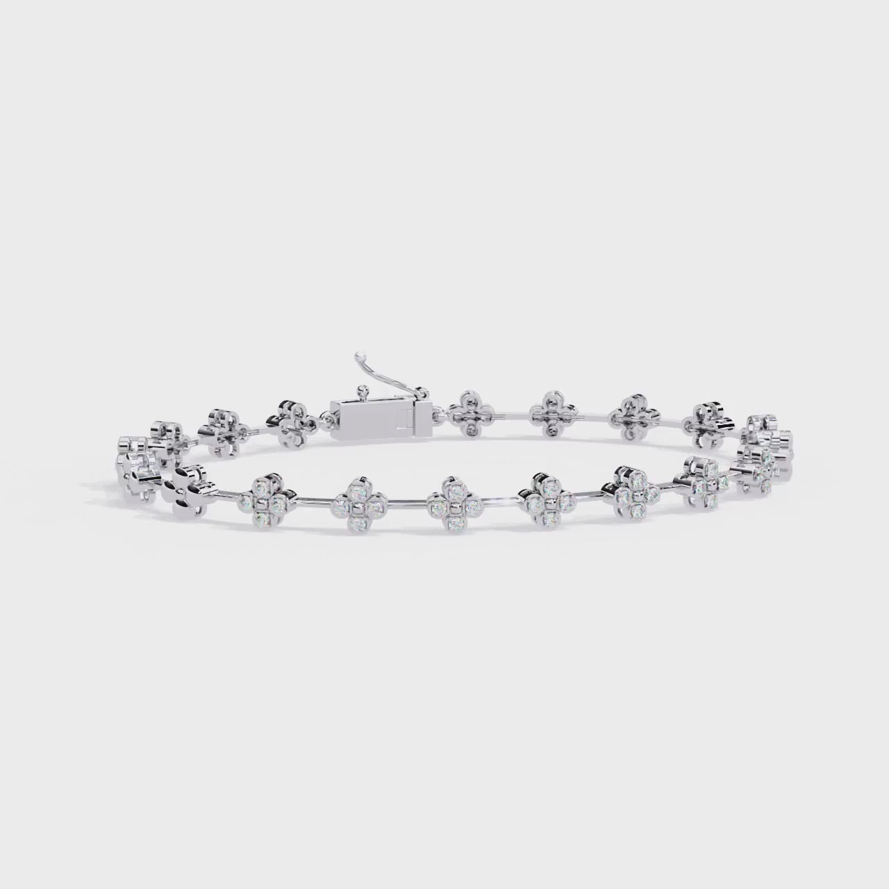 Elegant 925 Sterling Silver Clover Link Bracelet – Dainty Floral Design | Premium Fine Silver Jewelry by Azuni & Company