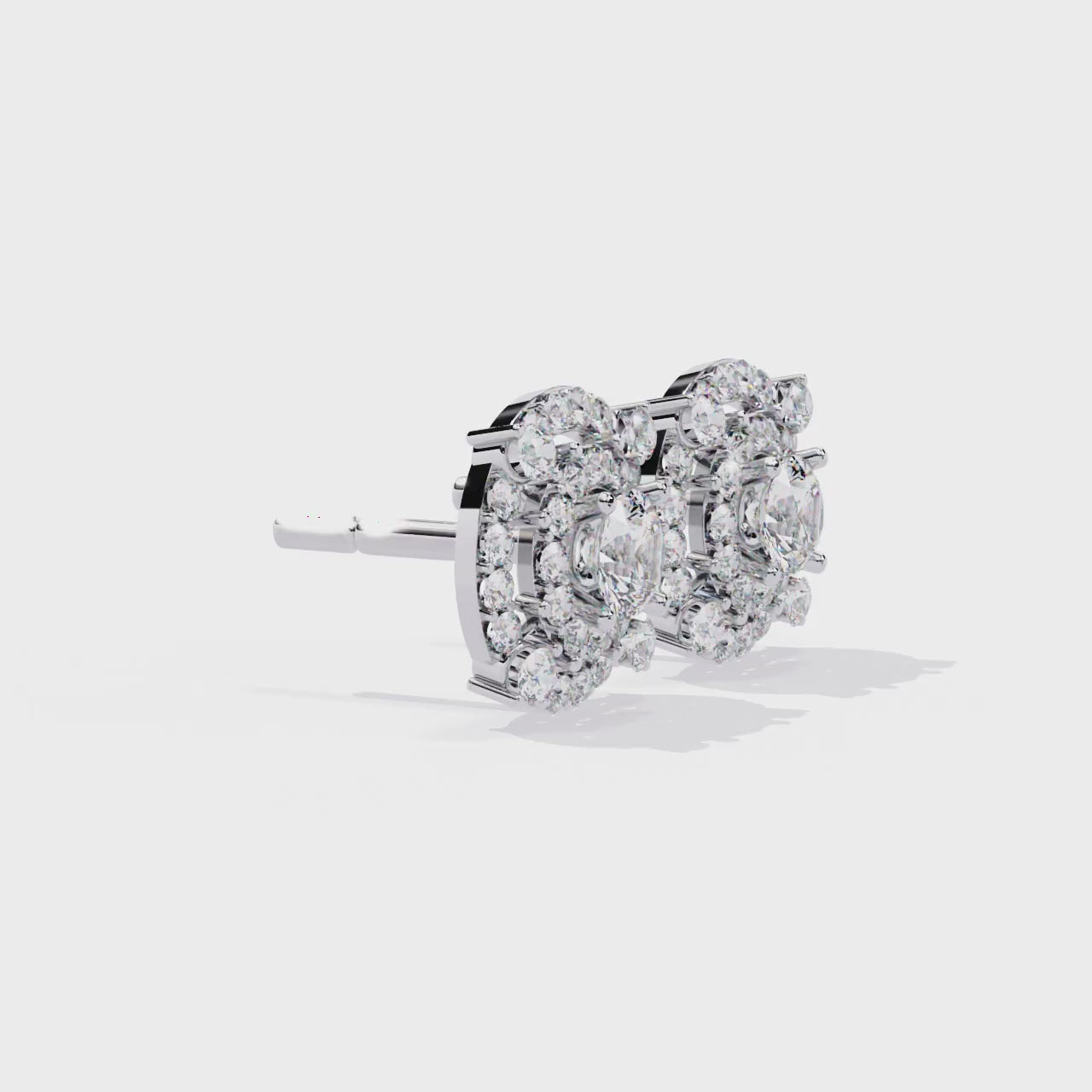 Exquisite CZ Diamond Cluster Stud Earrings in 925 Sterling Silver Jewelry By Azuni & Company