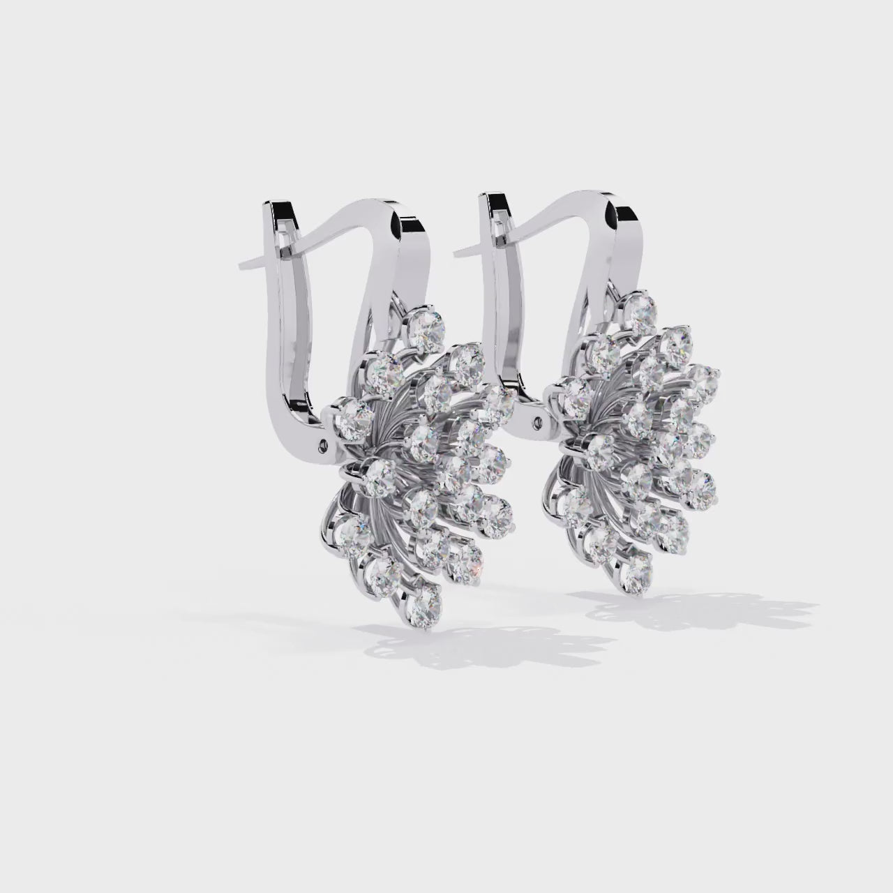Snowflake Sparkle CZ Dangle Earrings in Sterling Silver Jewelry By Azuni & Company