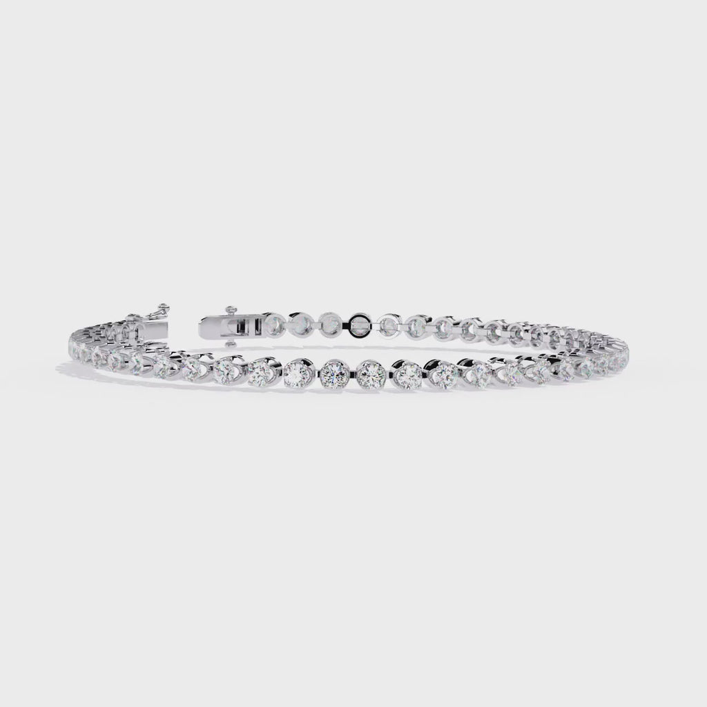 Dazzling Classic Cubic Zirconia Tennis Bracelet in 925 Sterling Silver Jewelry By Azuni & Company